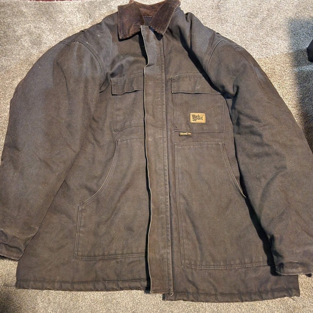 Men's Black Workwear Jacket Work N Sport Vintage Near Mint Y2K 2xl Streetwear